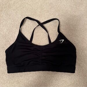 Gymshark black ruched sports bra